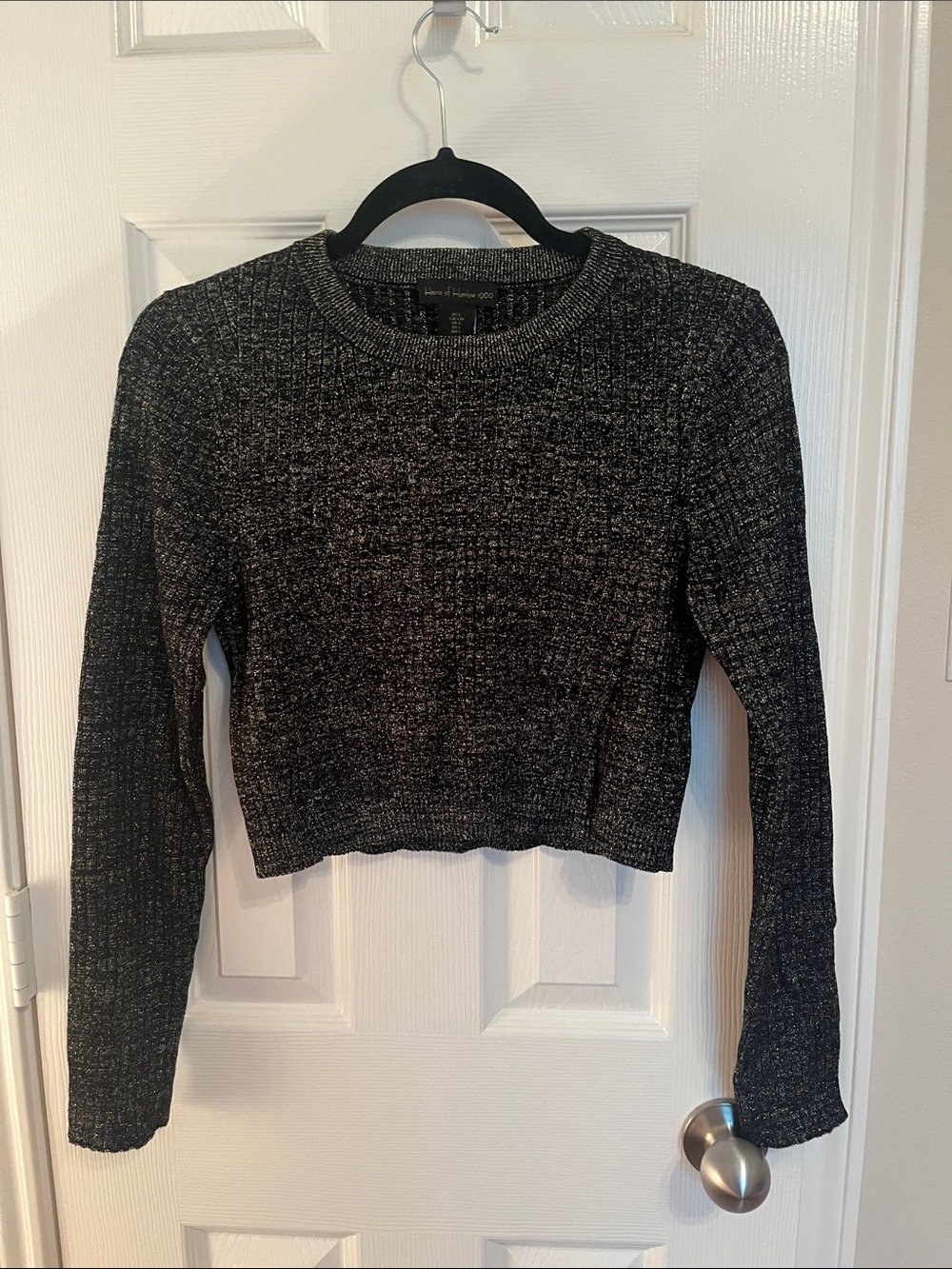 House of Harlow 1960 Crop Metallic Sweater